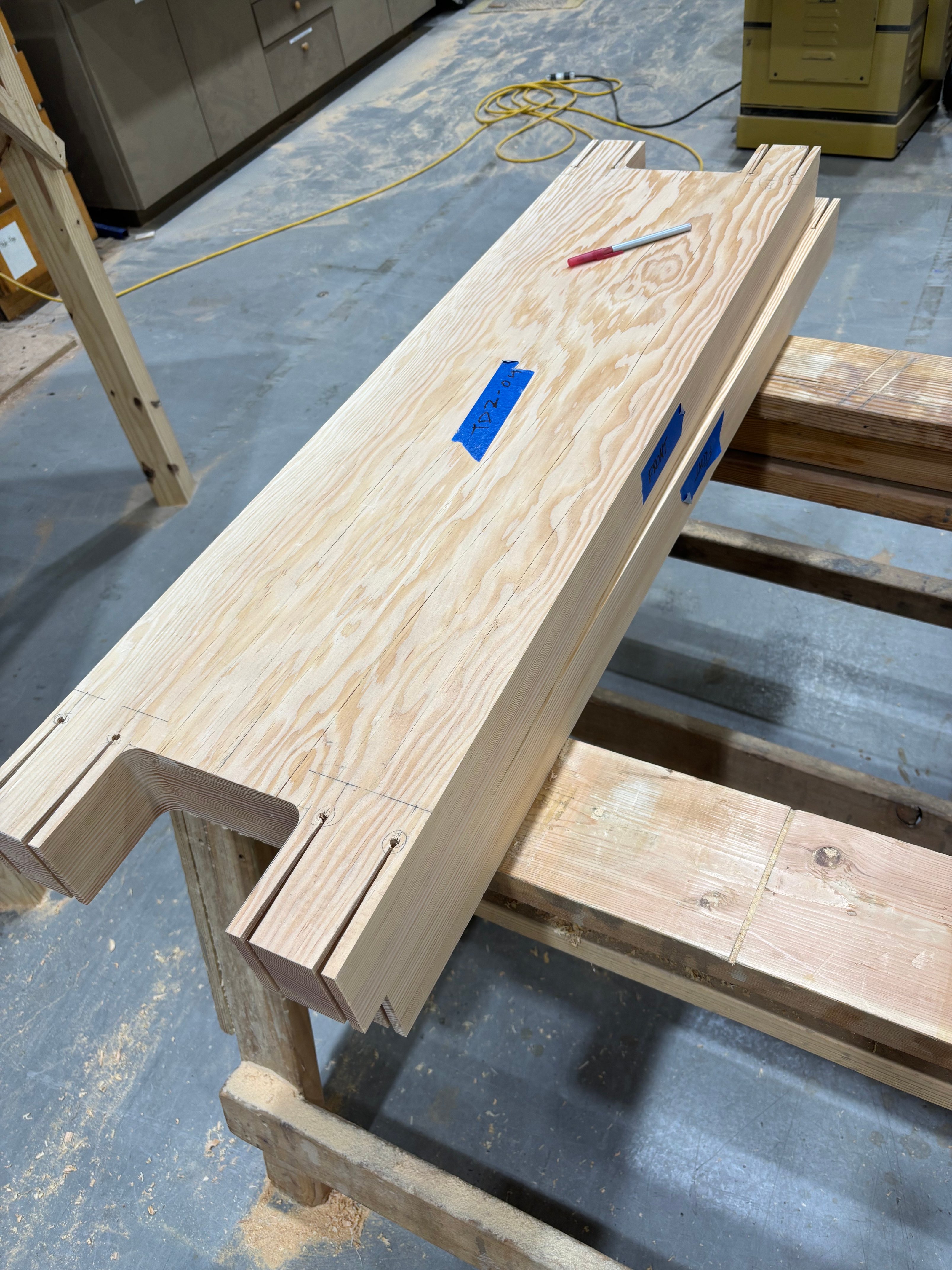 Treads with tenons and wedge