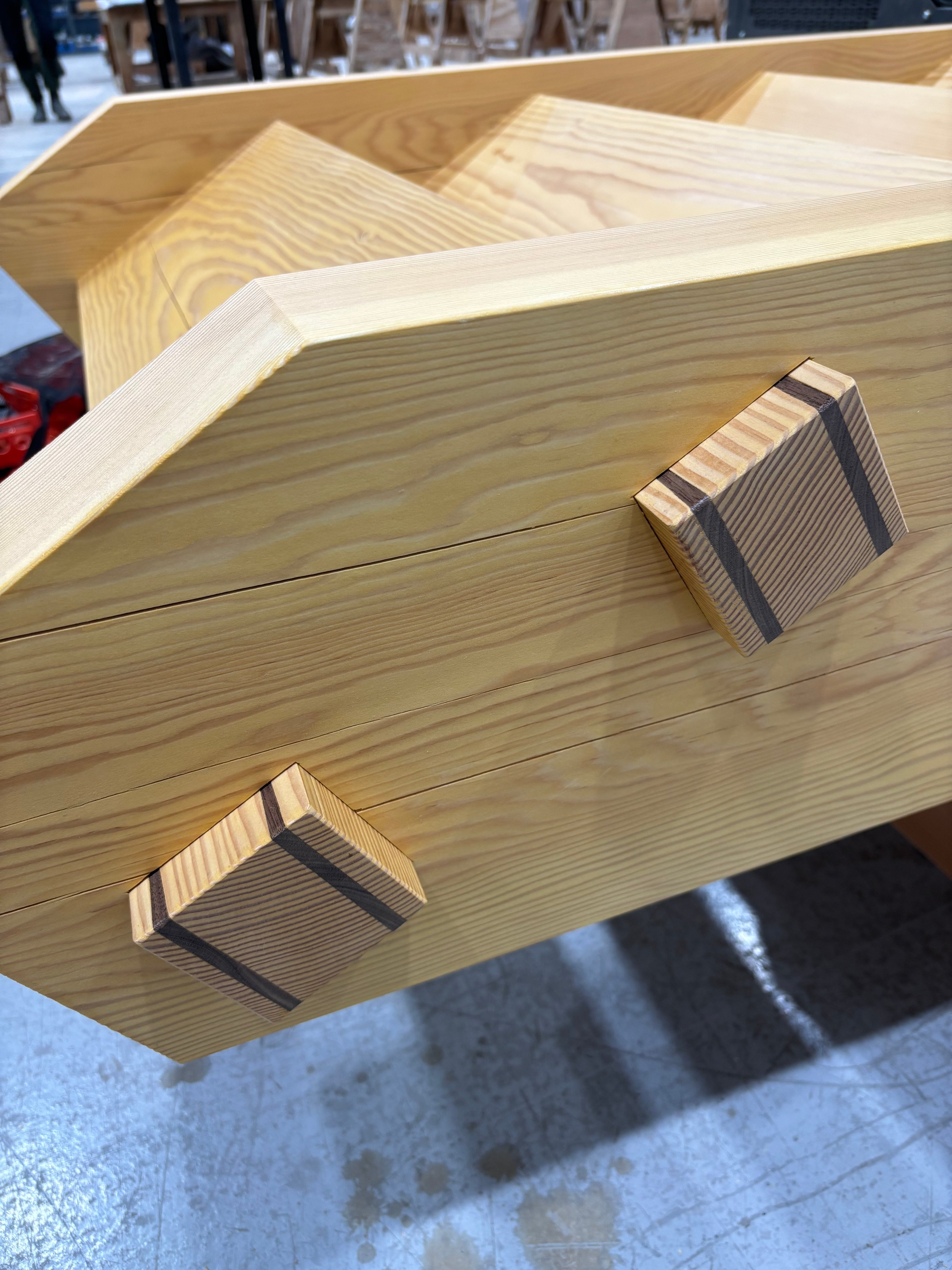 Detail of the exposed tread tennons