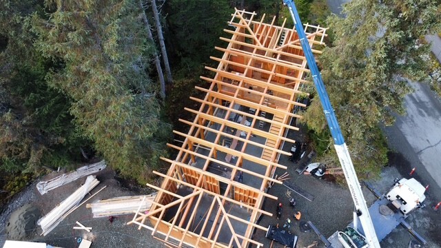 Above shot of finished roof 